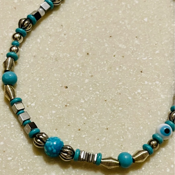 Phone String! Turquoise and silver mix! Evil eye 🧿 - Picture 8 of 9